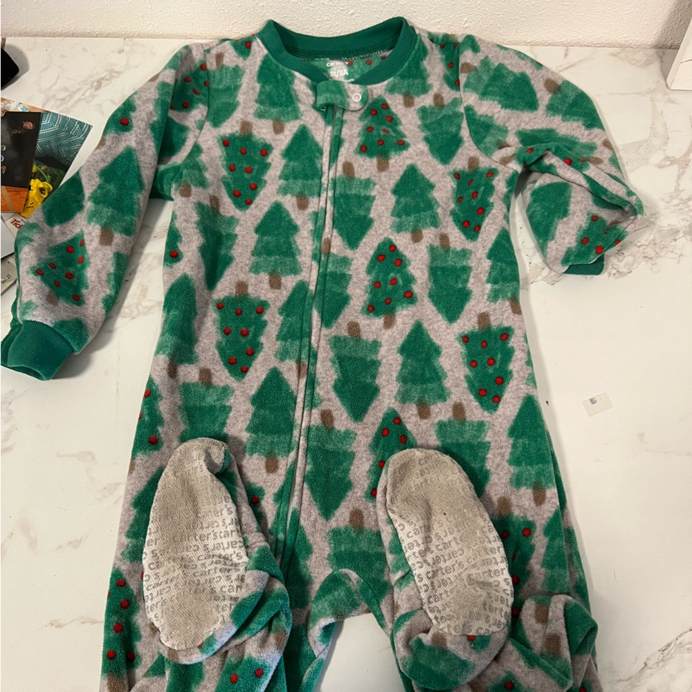 Toddler Christmas tree footie pajamas size 4t
